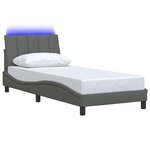 vidaXL Cadre de lit sans matelas Hanko gris foncé 80x200 cm tissu