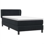 vidaXL Sommier à lattes de lit avec matelas noir 100x220 cm velours