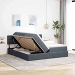 vidaXL Lit de Rangement avec matelas Gris foncé 100 x 200 cm