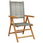 vidaXL Chaises de jardin lot de 2 gris bois massif d'acacia et rotin