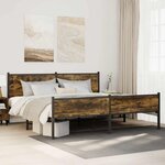 vidaXL Cadre de lit en métal sans matelas chêne fumé 193x203 cm