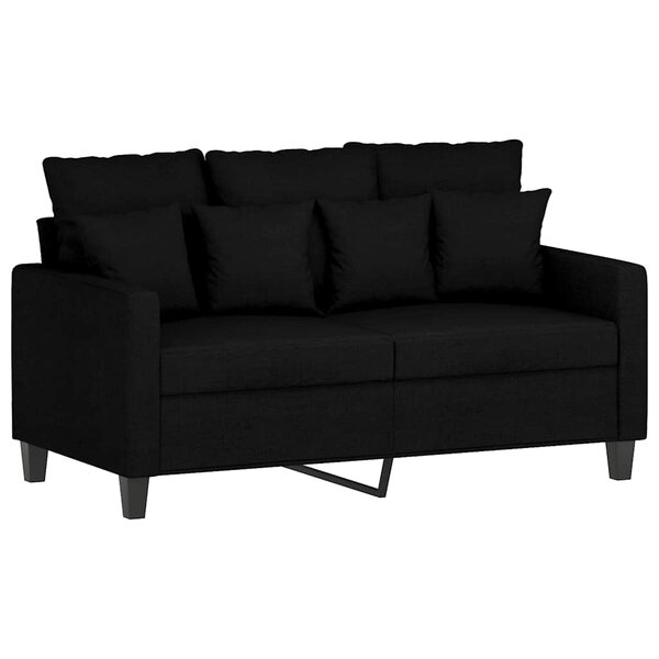vidaXL Canapé à 2 places Noir 120 cm Tissu