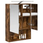 vidaXL Armoire Miroir de Salle de Bain Chêne fumé 50 x 14 5 x 70 cm