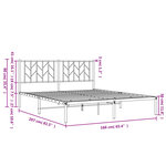 vidaXL Cadre de lit métal sans matelas et tête de lit noir 160x200 cm