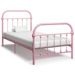 vidaXL Cadre de lit sans matelas rose métal 100x200 cm