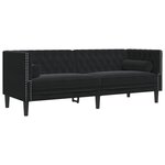 vidaXL Ensemble de canapé Chesterfield et traversins 2Pièces noir velours