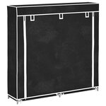 vidaXL Armoire à chaussures avec housse 115 x 28 x 110cm Tissu Noir