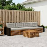vidaXL Ensemble de canapés d'extérieur 5 Pièces Naturel et gris clair