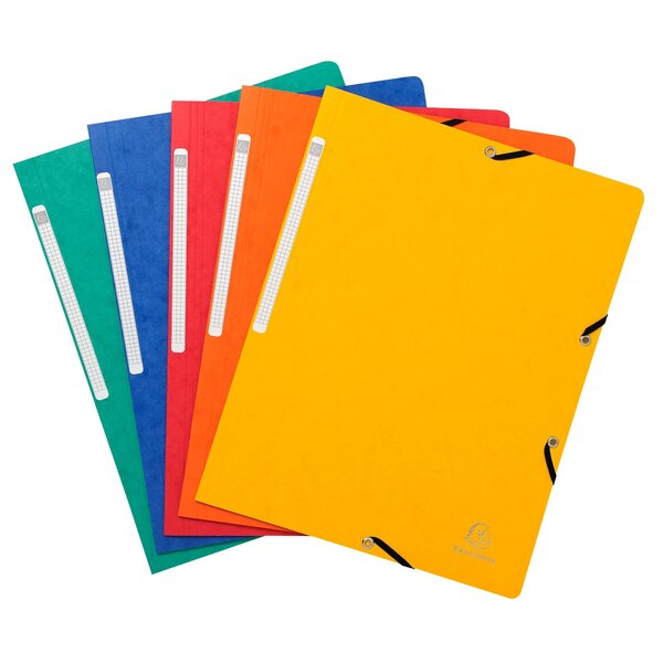 Chemise À Élastique Sans Rabat Carte Lustrée 355gm2 - A4 - Couleurs Assorties - X 50 - Exacompta