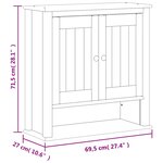 vidaXL Armoire murale de salle de bain BERG noir bois massif