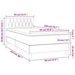 vidaXL Sommier à lattes de lit avec matelas et LED Noir 90x200cm Tissu