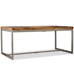 vidaXL Table à manger Bois massif et acier 180 cm