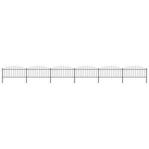 vidaXL Clôture de jardin à dessus en lance Acier (0 5-0 75)x10 2m Noir