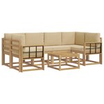 vidaXL Ensemble de canapés d'extérieur 7 Pièces Blanc et Beige