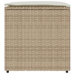 vidaXL Boîte de Rangement Beige et crème Effet rotin  coussin en polyester