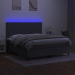 vidaXL Sommier à lattes de lit et matelas et LED Gris foncé 180x200 cm