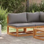 vidaXL Canapé central sectionnel avec coussin gris foncé Bois d'acacia