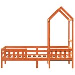 vidaXL Cadre de lit avec toit sans matelas cire marron 90x200 cm