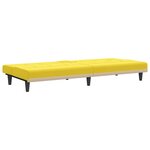 vidaXL Canapé-lit avec porte-gobelets jaune clair tissu