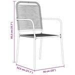 vidaXL Set de jardin 5 pièces en corde de coton noire et acier