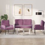 vidaXL Ensembles de canapés 3 Pièces Violet 115 x 56 x 80 cm Contreplaqué
