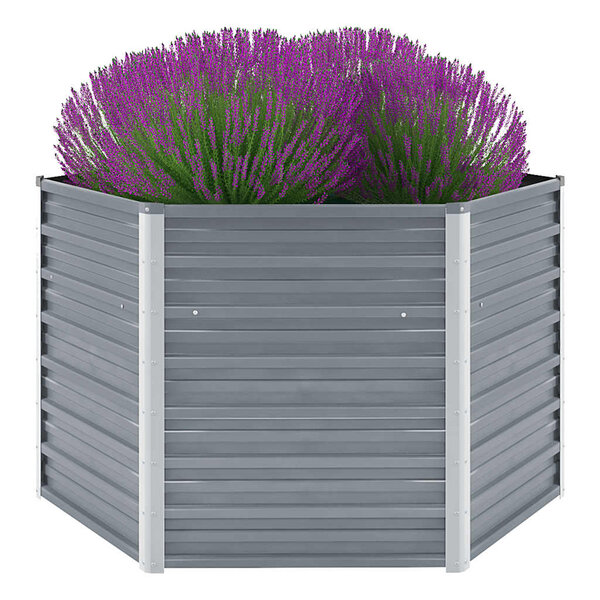 vidaXL Lit surélevé de jardin Acier galvanisé 129x129x77 cm Gris