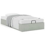 vidaXL Cadre de lit ottoman sans matelas gris clair 80x200 cm velours