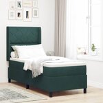 vidaXL Lit à ressorts avec tête de lit Vert foncé 80 x 200 cm Velours