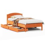 vidaXL Cadre de lit sans matelas cire marron 100x200cm bois pin massif