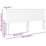 vidaXL Tête de lit Gris Sonoma 200 cm Bois d'ingénierie