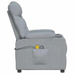 vidaXL Fauteuil de massage inclinable Gris clair Tissu
