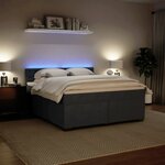 vidaXL Sommier à lattes de lit et matelas Gris foncé 180x200cm Velours