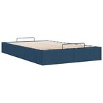 vidaXL Cadre de lit ottoman sans matelas bleu 120x190 cm tissu