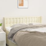 vidaXL Tête de lit avec oreilles Crème 147x16x78/88 cm Similicuir
