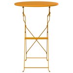 vidaXL Table de bistrot pliable Jaune moutarde Ø50x71 cm Acier revêtu de poudre
