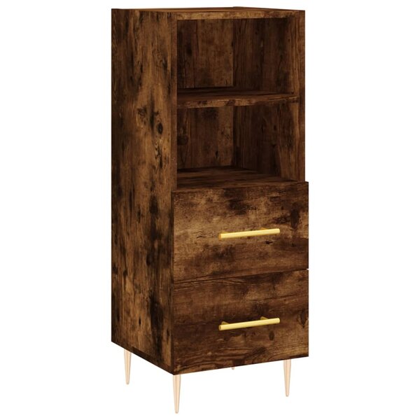 vidaXL Buffet Chêne fumé 34 5x34x90 cm Bois d'ingénierie