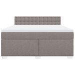 vidaXL Sommier à lattes de lit avec matelas Taupe 180x200 cm Tissu