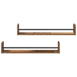vidaXL Étagère Murale avec étagère 2 Pièces Bois ancien 80 x 16 x 14 cm