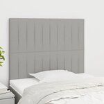 vidaXL Têtes de lit 2 Pièces Gris clair 100x5x78/88 cm Tissu