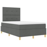 vidaXL Lit avec sommier à ressorts avec matelas & LED gris foncé 120x190 cm tissu