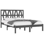 vidaXL Cadre de lit sans matelas gris bois massif 200x200 cm