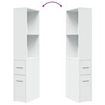 vidaXL Armoire de salle de bain étroite avec roulettes blanc