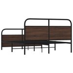 vidaXL Cadre de lit en métal sans matelas chêne marron 150x200 cm