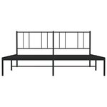 vidaXL Cadre de lit métal sans matelas et tête de lit noir 180x200 cm