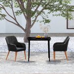 vidaXL Ensemble à manger de jardin avec coussins 3 Pièces noir