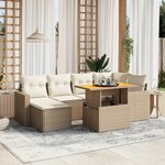 vidaXL Salon de jardin 11 Pièces avec coussins beige résine tressée