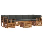 vidaXL Ensemble de canapés d'extérieur 8 pc Naturel et Anthracite