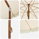 vidaXL Parasol Jaune et blanc Ø 205 x 209 cm Acier