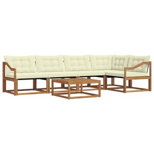 vidaXL Ensemble de canapés d'extérieur 6 pc Naturel et Crème