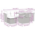 vidaXL Salon de jardin avec coussins 7 Pièces beige résine tressée